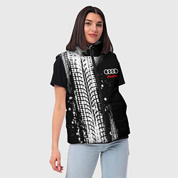 Женский жилет Ауди - следы от шин, цвет: 3D-черный — фото 2