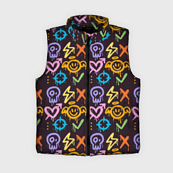 Женский жилет Разноцветное граффити узор