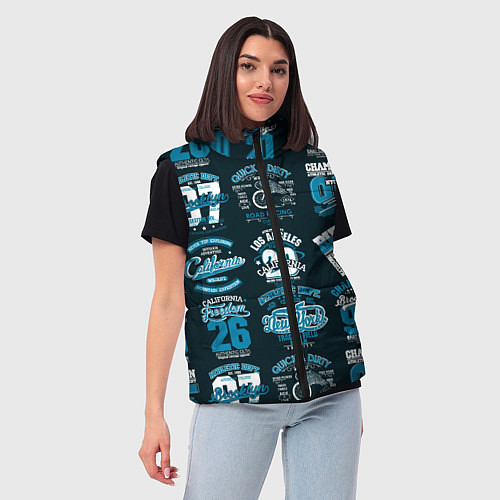 Женский жилет New York city pattern / 3D-Черный – фото 3