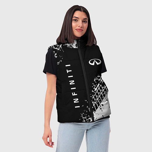 Женский жилет Инфинити: следы от шин / 3D-Красный – фото 3