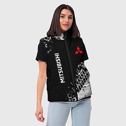 Женский жилет Митсубиши: следы от шин, цвет: 3D-черный — фото 2