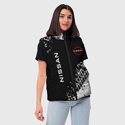 Женский жилет Ниссан: следы от шин, цвет: 3D-черный — фото 2