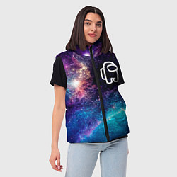Женский жилет Among Us space game logo, цвет: 3D-черный — фото 2