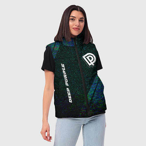 Женский жилет Deep Purple glitch blue / 3D-Черный – фото 3