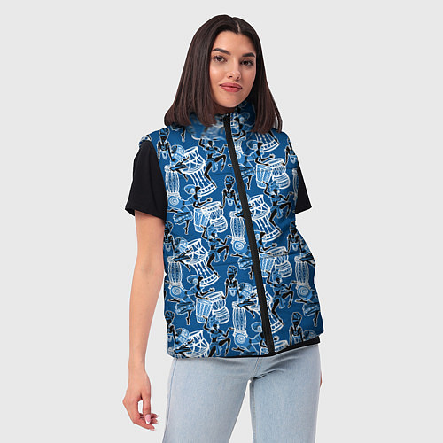 Женский жилет Африканские барабанщицы / 3D-Черный – фото 3