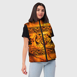 Женский жилет Африканские наскальные рисунки, цвет: 3D-черный — фото 2