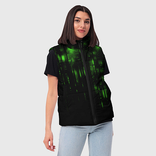 Женский жилет Геометрический эффект матрицы / 3D-Черный – фото 3