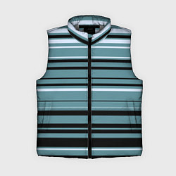 Женский жилет Тёмный голубой в полоску, цвет: 3D-светло-серый