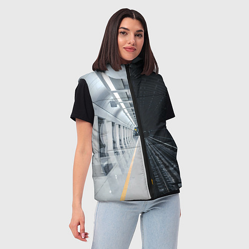 Женский жилет Метро Москвы / 3D-Черный – фото 3