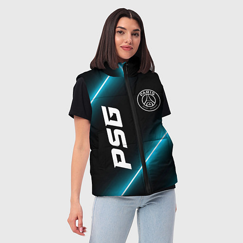 Женский жилет PSG неоновые лампы / 3D-Черный – фото 3