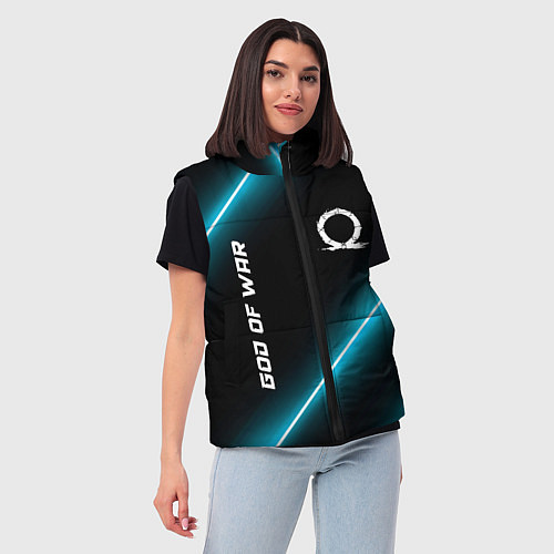 Женский жилет God of War неоновые лампы / 3D-Черный – фото 3