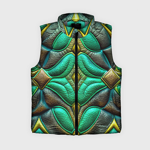 Женский жилет Объемная футуристичная текстура из кожи / 3D-Светло-серый – фото 1