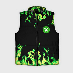 Женский жилет Minecraft green flame, цвет: 3D-светло-серый
