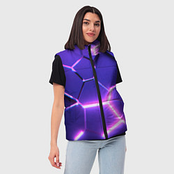 Женский жилет Фиолетовые плиты с розовым свечением, цвет: 3D-светло-серый — фото 2