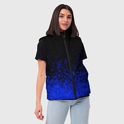 Женский жилет Чёрный и ультрамарин абстрактный, цвет: 3D-черный — фото 2