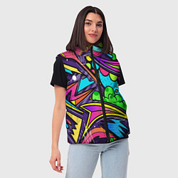 Женский жилет Яркое граффити, цвет: 3D-светло-серый — фото 2