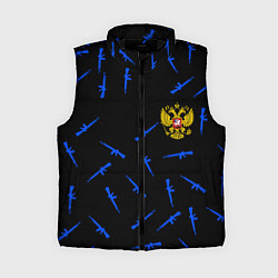 Женский жилет Армейский стиль герб, цвет: 3D-черный