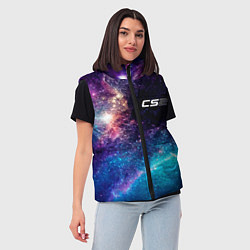 Женский жилет Counter Strike 2 space game, цвет: 3D-черный — фото 2