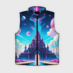 Женский жилет Сказочный город - пейзаж, цвет: 3D-черный
