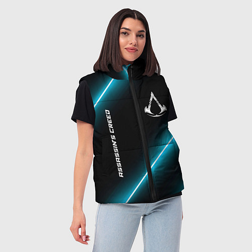 Женский жилет Assassins Creed неоновые лампы / 3D-Черный – фото 3