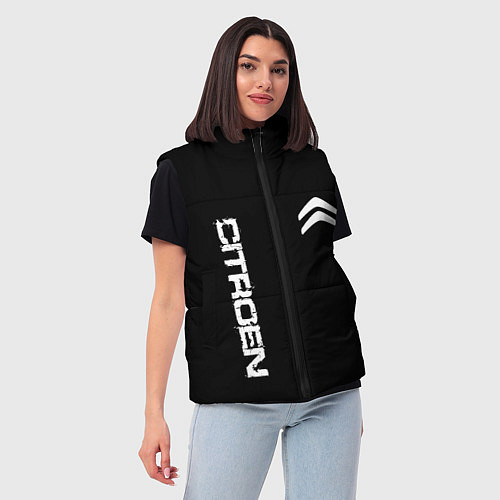 Женский жилет Citroen logo white / 3D-Светло-серый – фото 3