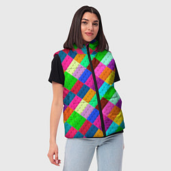 Женский жилет Блоки цветового конструктора, цвет: 3D-черный — фото 2
