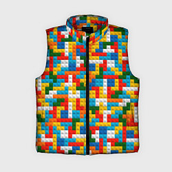 Женский жилет Разноцветные квадратные плитки, цвет: 3D-красный