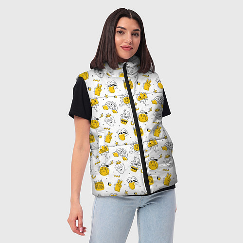 Женский жилет Хиппи бла бла / 3D-Светло-серый – фото 3