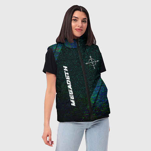 Женский жилет Megadeth glitch blue / 3D-Черный – фото 3