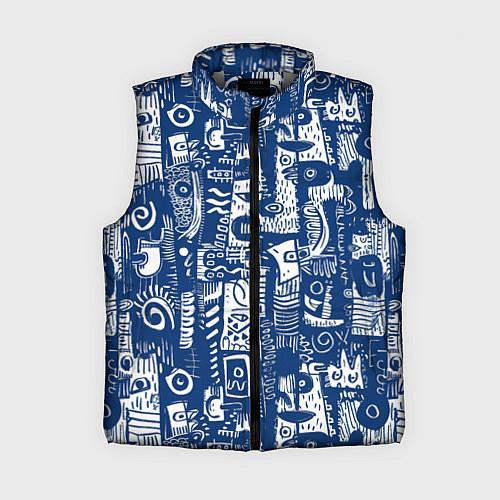 Женский жилет Маски туземные абстракция / 3D-Светло-серый – фото 1