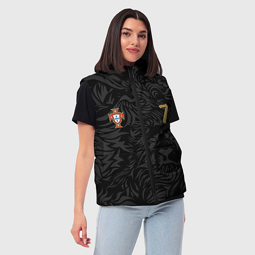 Женский жилет Форма Роналду номер 7 сборная Португалии / 3D-Черный – фото 3