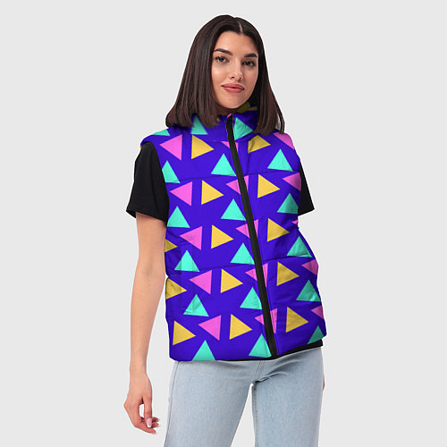 Женский жилет Треугольники паттерн / 3D-Черный – фото 3