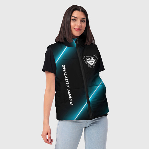 Женский жилет Poppy Playtime неоновые лампы / 3D-Черный – фото 3