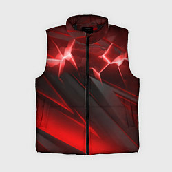 Женский жилет Яркая красная объемная абстракция, цвет: 3D-черный