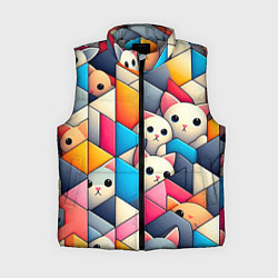 Женский жилет Geometric pattern with kittens - ai art