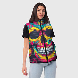 Женский жилет Граффити черепа - нейросеть, цвет: 3D-красный — фото 2