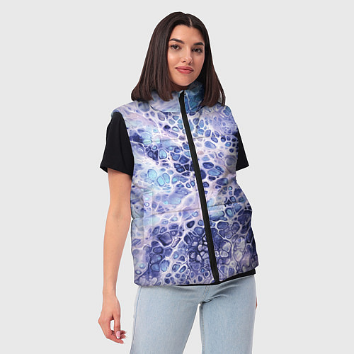 Женский жилет Абстракция текстура воды и мрамора / 3D-Красный – фото 3