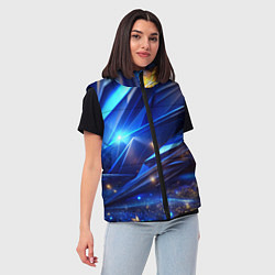 Женский жилет Синие плиты и блестки абстракции, цвет: 3D-светло-серый — фото 2