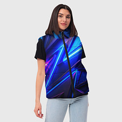Женский жилет Яркие неоновые геометрические линии, цвет: 3D-красный — фото 2