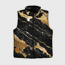 Женский жилет Мрамор Порторо - абстрактная текстура, цвет: 3D-черный