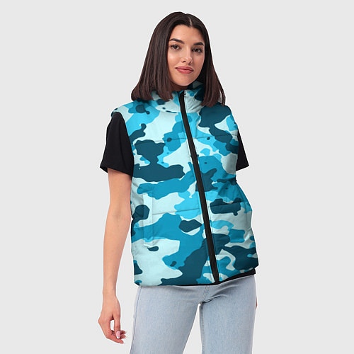 Женский жилет Военная текстура камуфляжа / 3D-Красный – фото 3