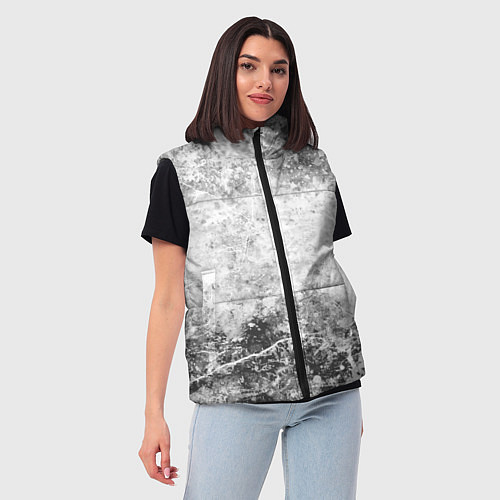 Женский жилет Абстракция - серый ветер / 3D-Черный – фото 3