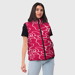 Женский жилет Яркий абстрактный паттерн для спорта, цвет: 3D-красный — фото 2