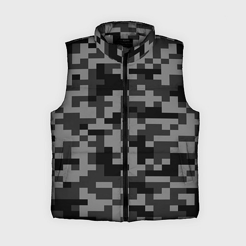 Женский жилет Камуфляжные пиксели блэк / 3D-Светло-серый – фото 1