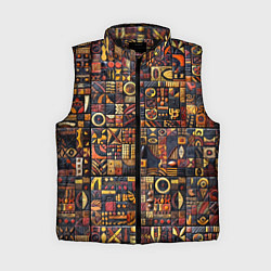 Женский жилет Африканский орнамент резьба по дереву
