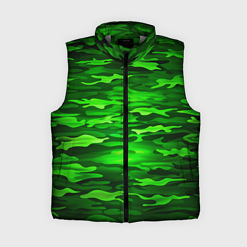Женский жилет Зелёные водоросли-камуфляж / 3D-Светло-серый – фото 1