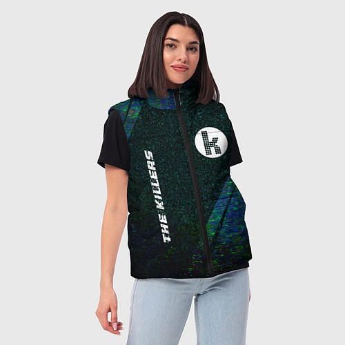 Женский жилет The Killers glitch blue / 3D-Черный – фото 3