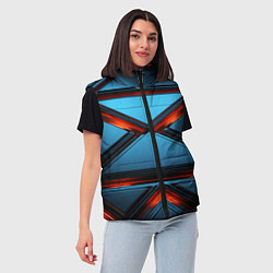Женский жилет Абстрактные треугольные плиты со светом, цвет: 3D-красный — фото 2