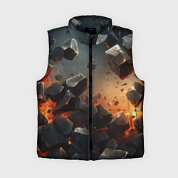 Женский жилет Эпичный взрыв из камней, цвет: 3D-черный