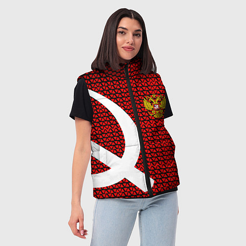 Женский жилет РФ стиль СССР / 3D-Светло-серый – фото 3